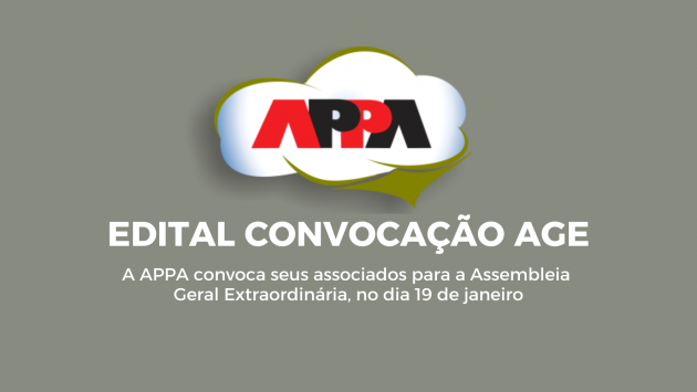 APPA convoca associados para Assembleia Geral Extraordinária AGE, dia 19 de janeiro