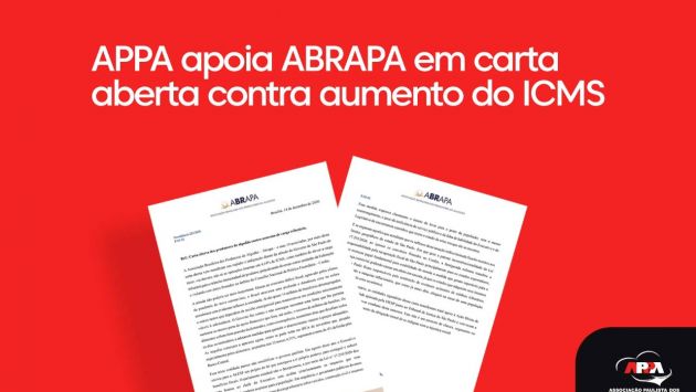 Contra a majoração do ICMS, APPA apoia ABRAPA em Carta Aberta
