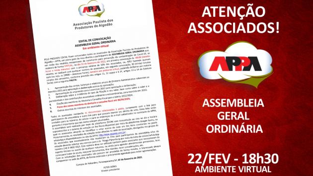 APPA convoca associados para AGO Digital, no próximo dia 22